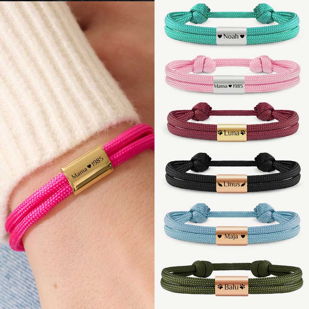 Partner-Armband: Segeltau Armband #2 mit individueller Wunschgravur