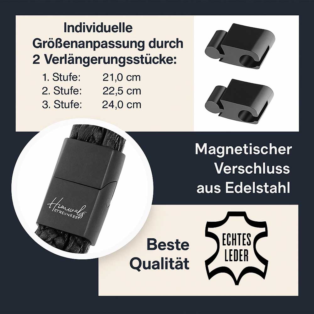 Für Herren: Leder Infinity Gravur-Armband Nr. 9