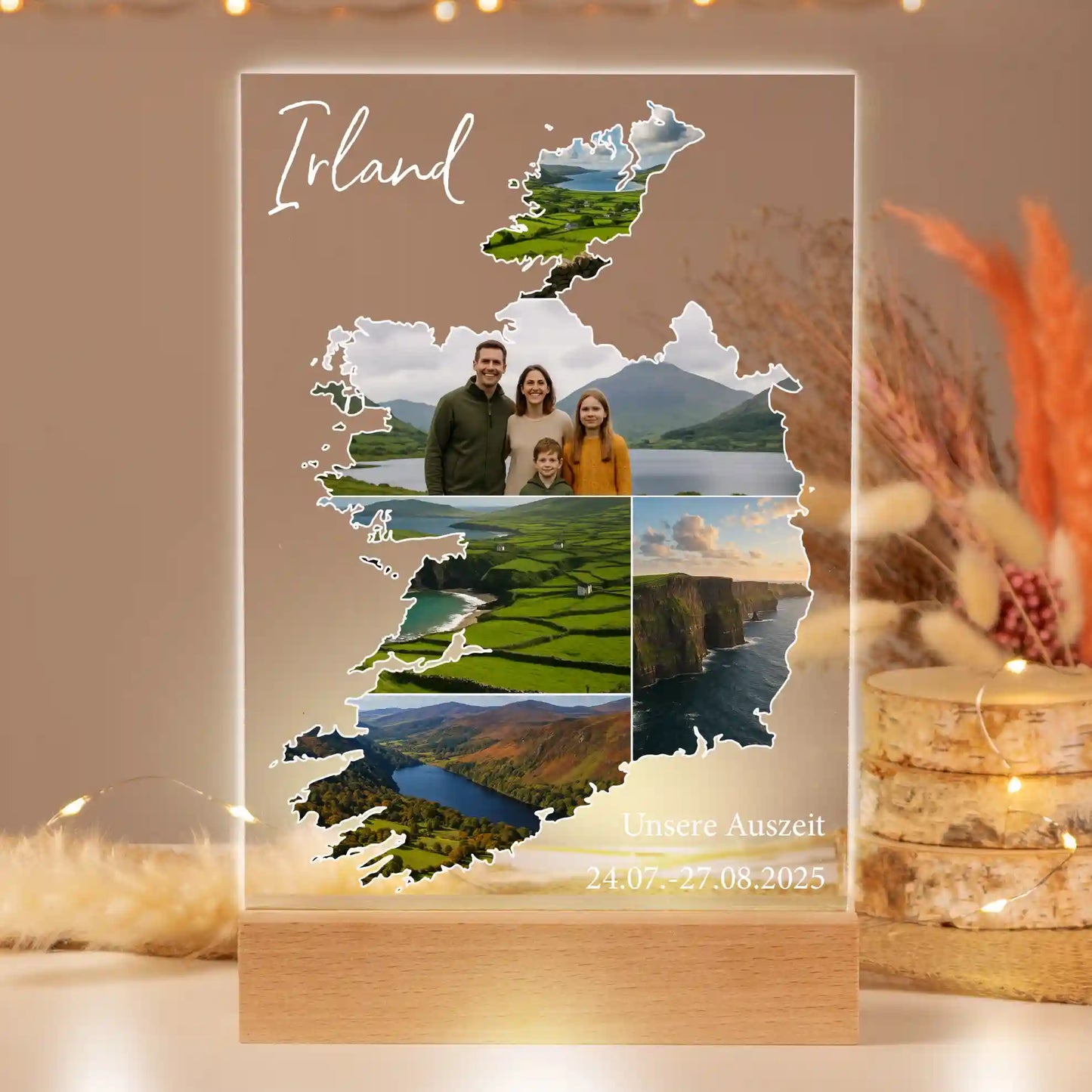 Personalisiertes Bild auf Acrylglas "Unser Urlaub"