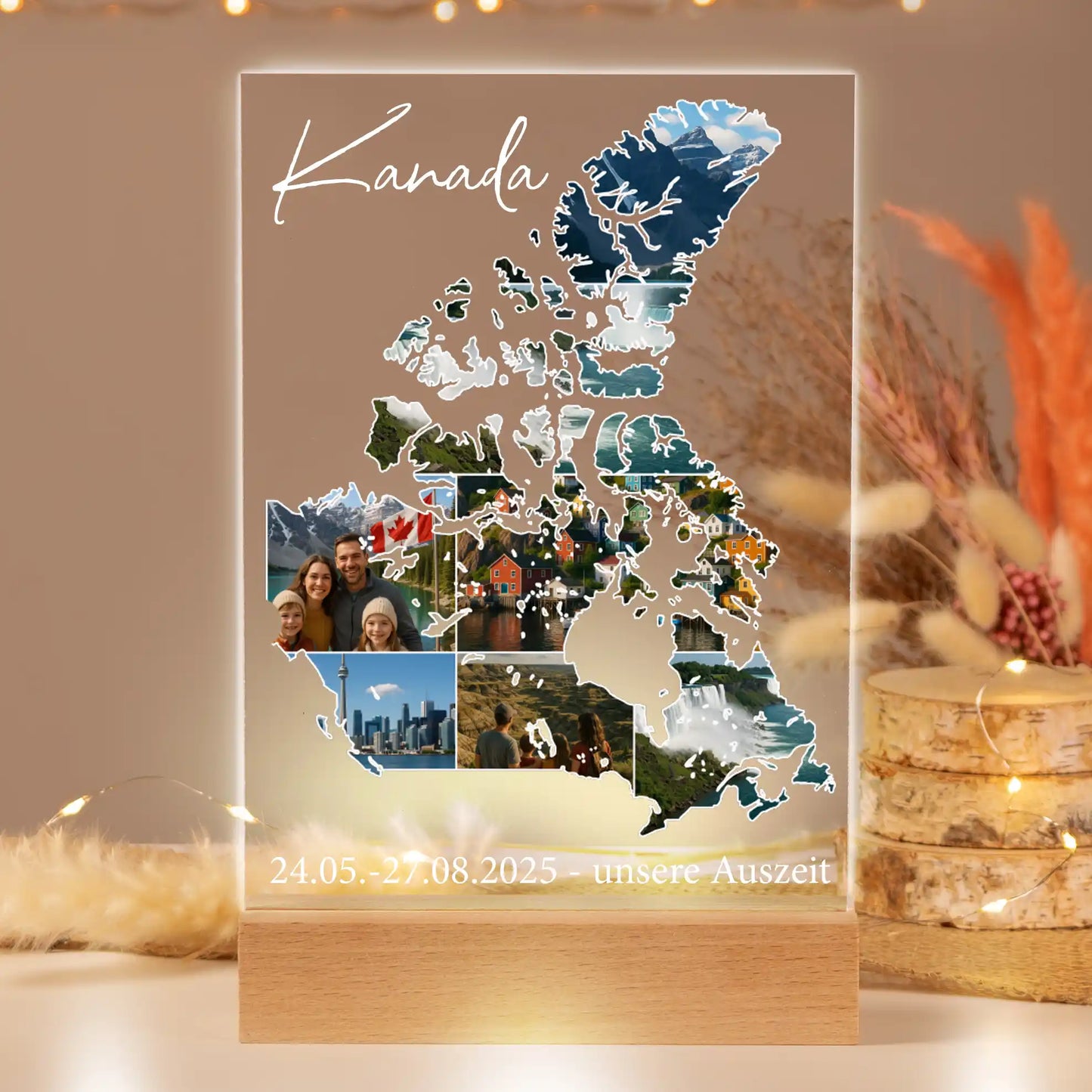 Personalisiertes Bild auf Acrylglas "Unser Urlaub"