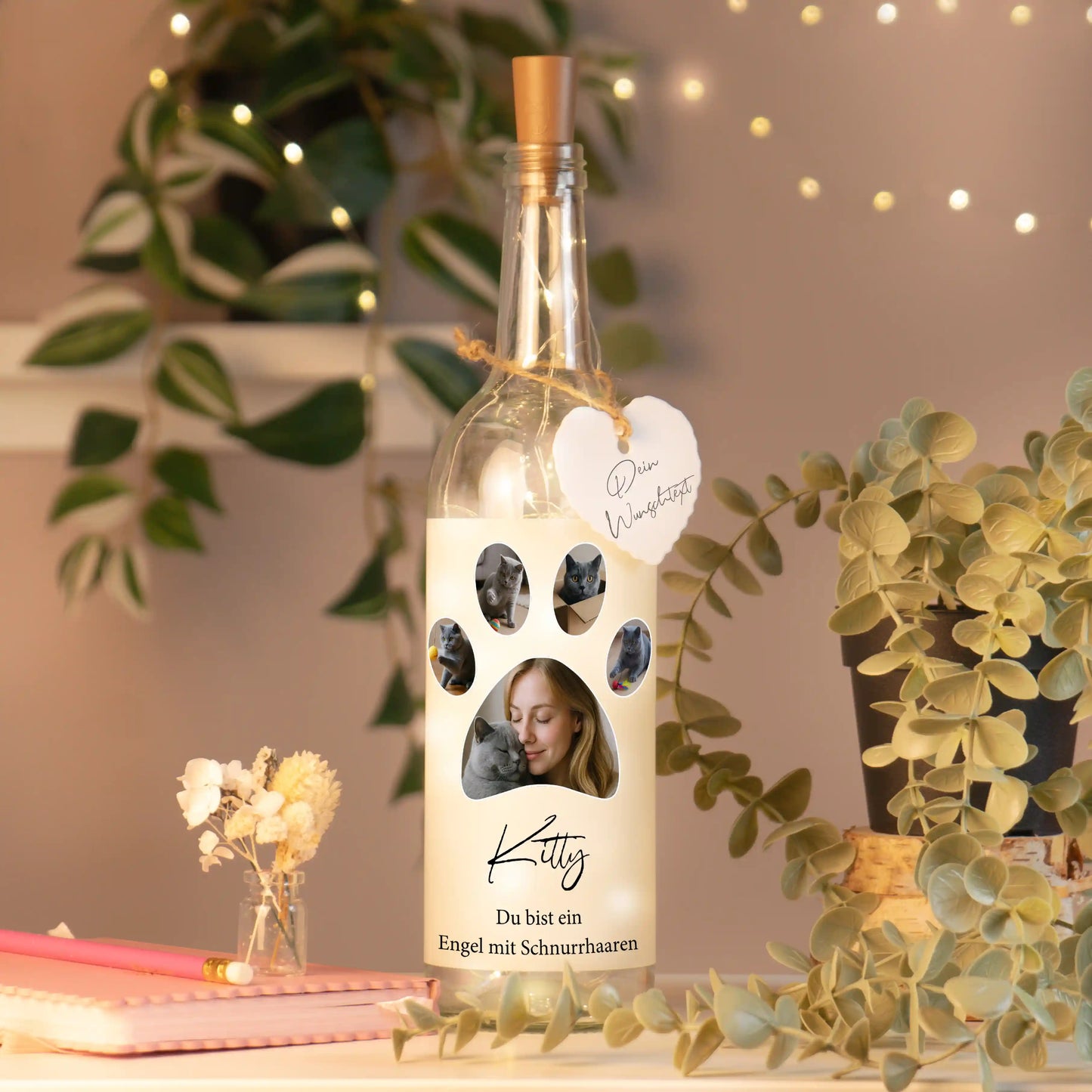 Personalisierte Lichterflasche "Mein Haustier #1"