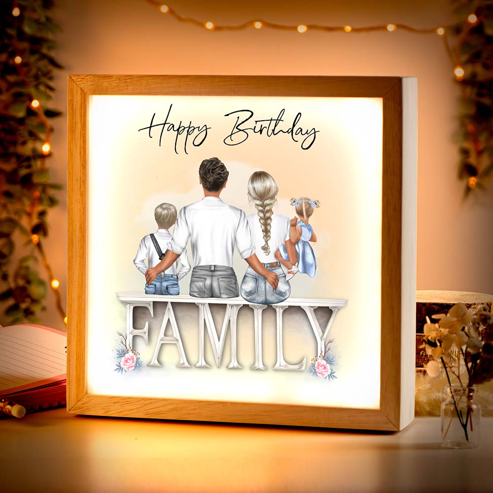 Beleuchteter Bilderrahmen inkl. personalisiertem Bild "My Family"