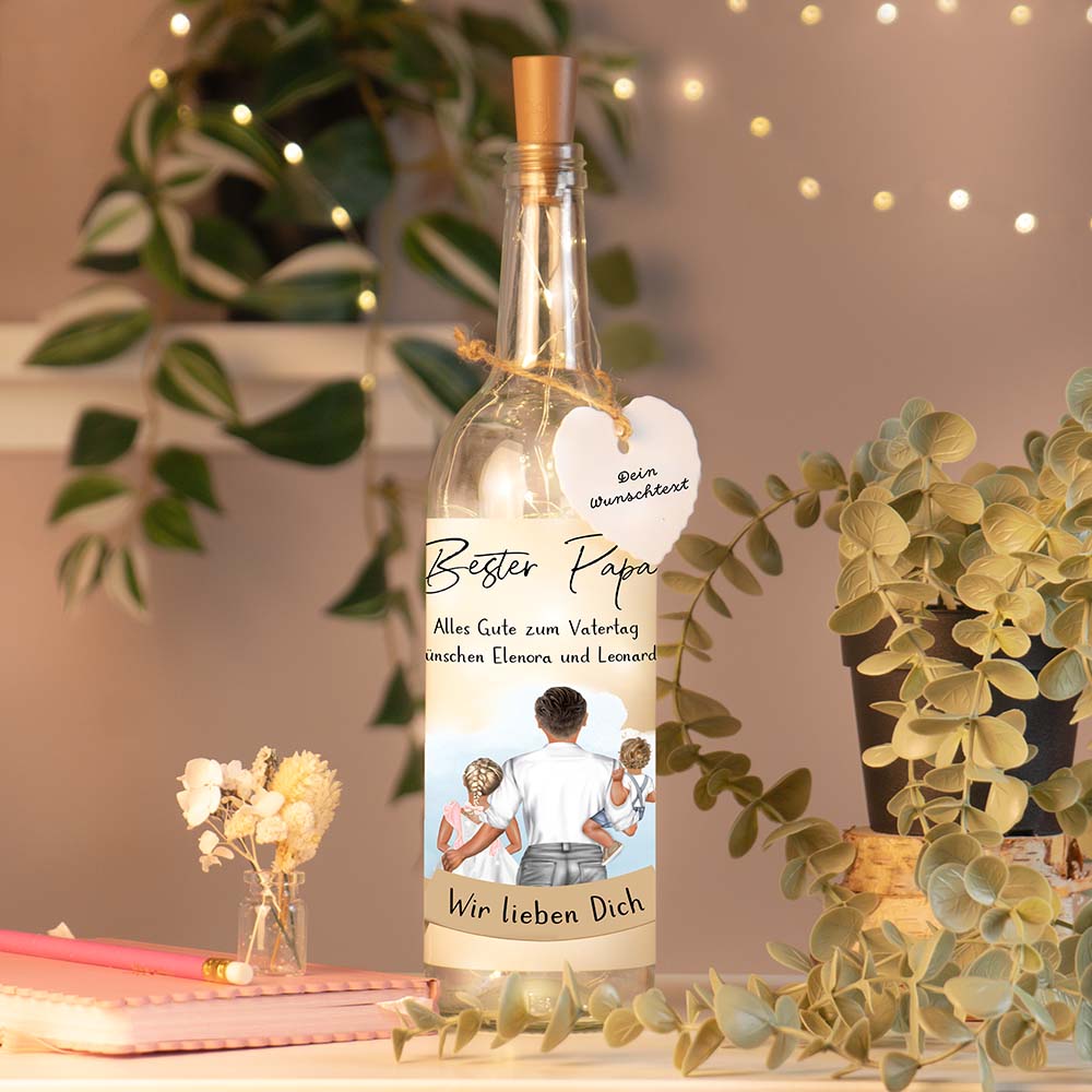 Personalisierte Lichterflasche "My Family"