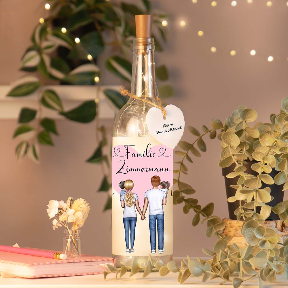 Personalisierte Lichterflasche "My Family #2"