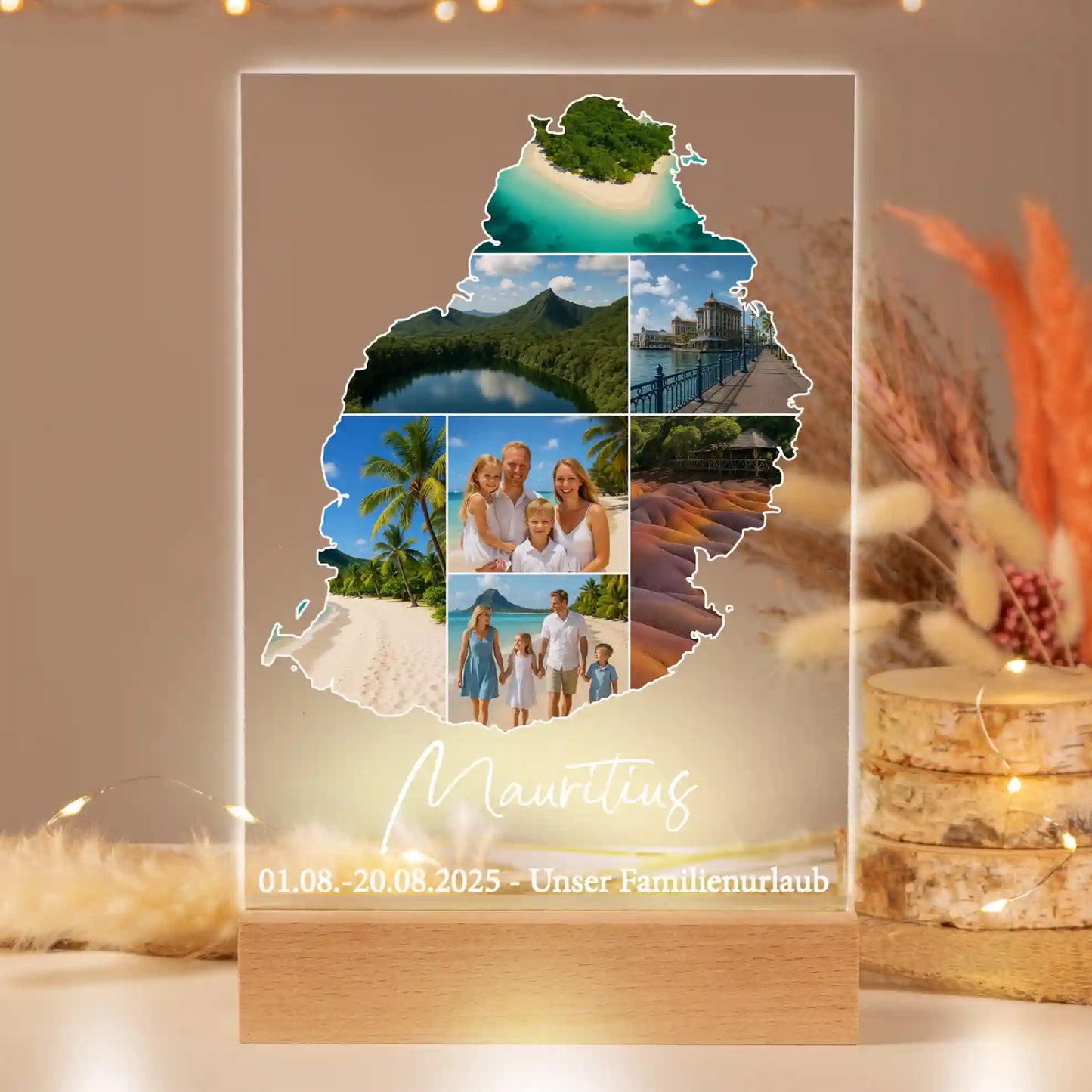 Personalisiertes Bild auf Acrylglas "Unser Urlaub"