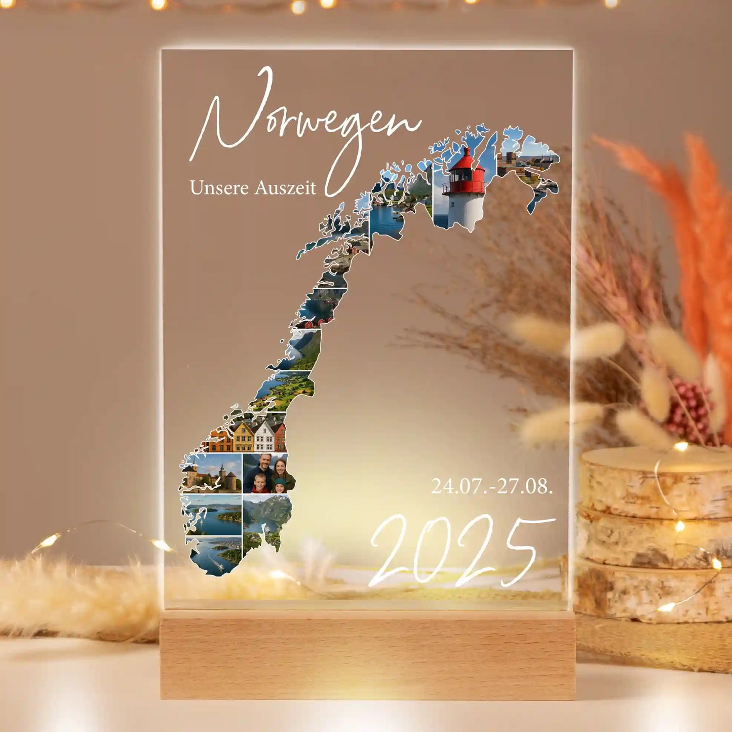Personalisiertes Bild auf Acrylglas "Unser Urlaub"