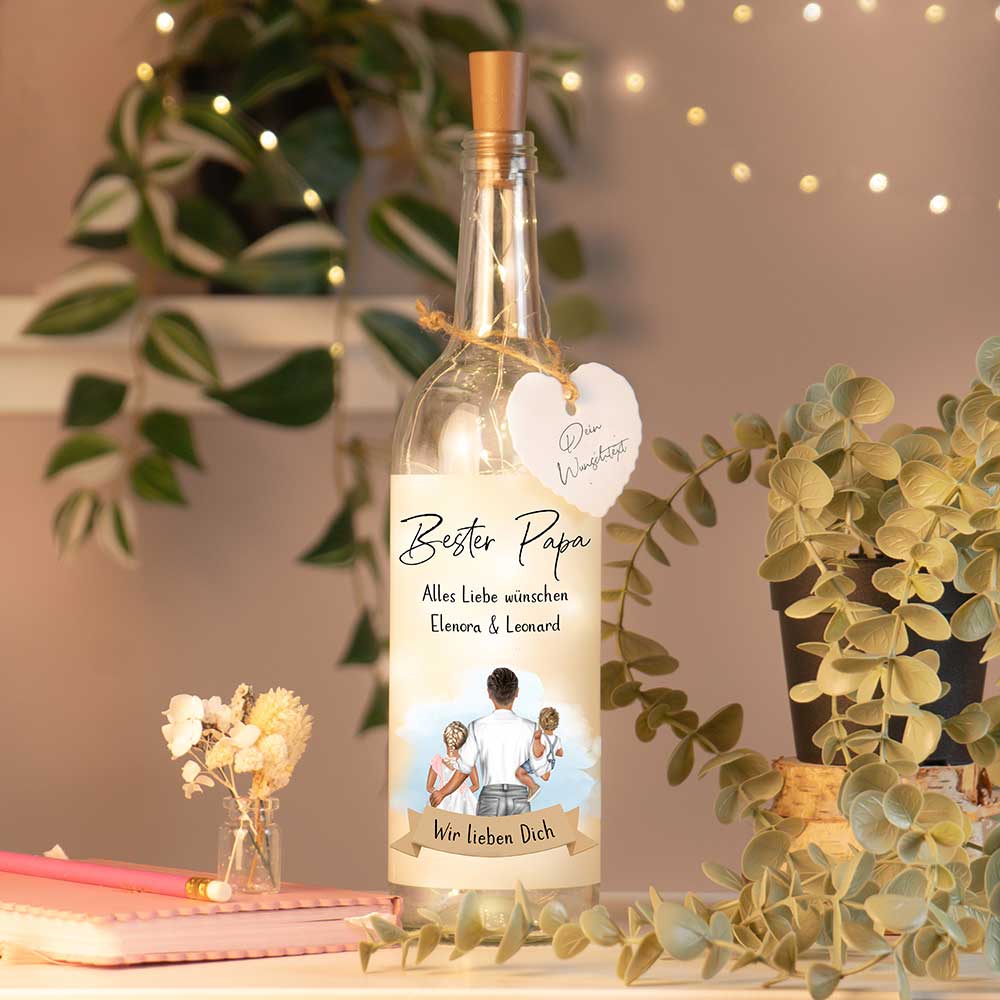 Personalisierte Lichterflasche "My Family"