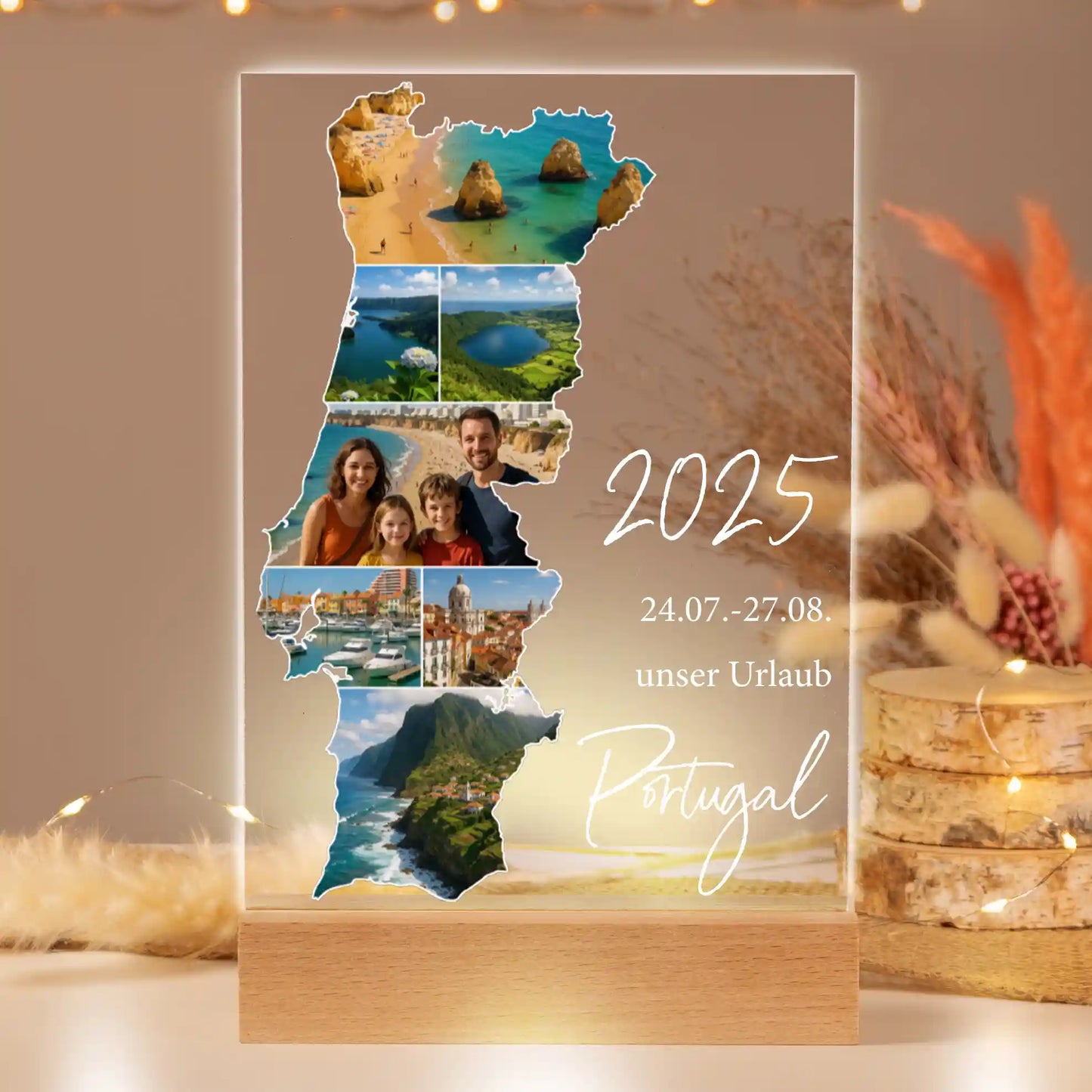 Personalisiertes Bild auf Acrylglas "Unser Urlaub"