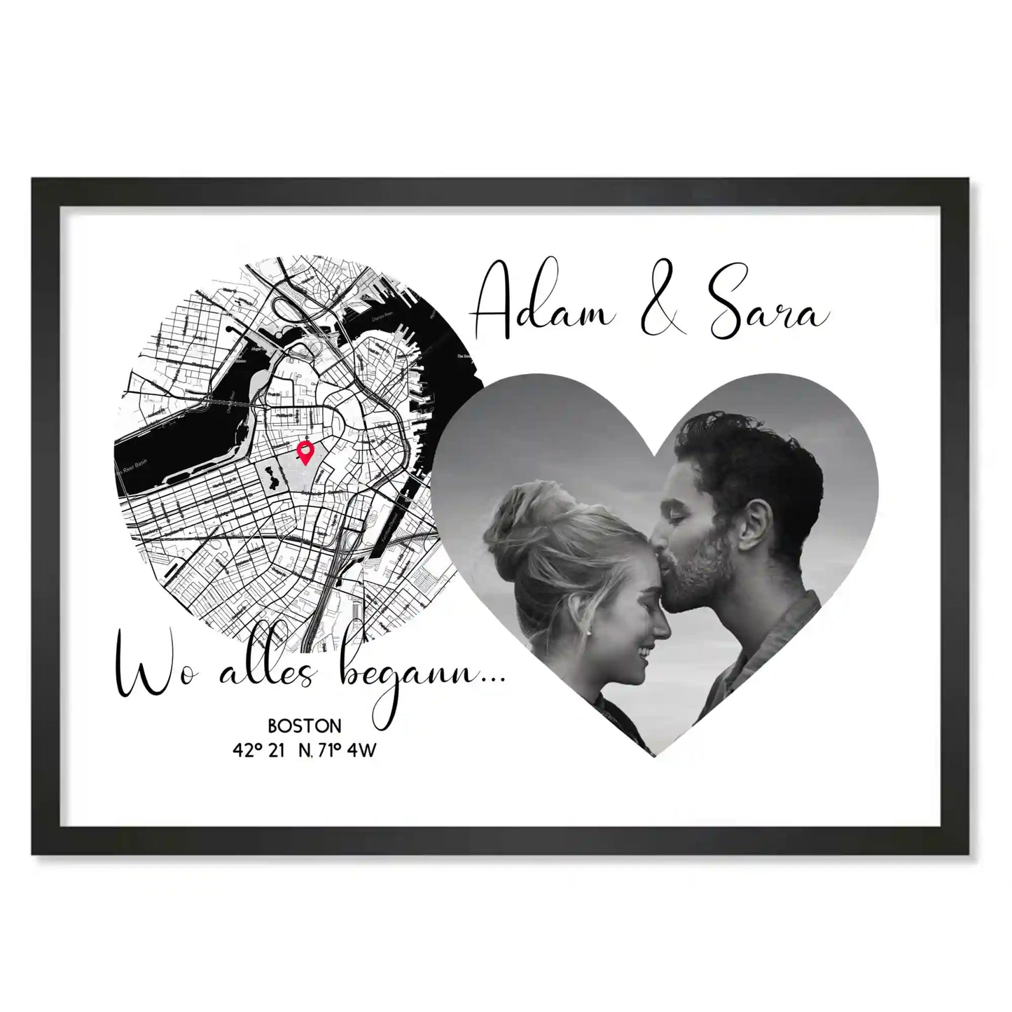 Personalisiertes Poster "Wo alles begann #4" | Deine Stadt - Deine Karte - Deine Liebe