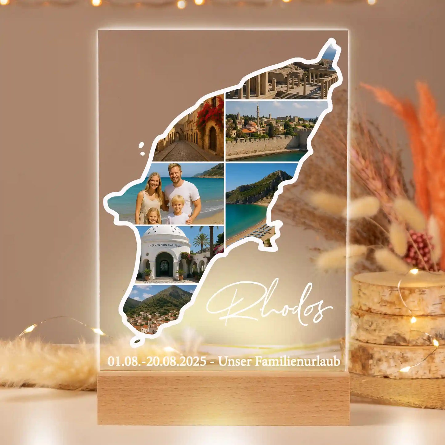 Personalisiertes Bild auf Acrylglas "Unser Urlaub"