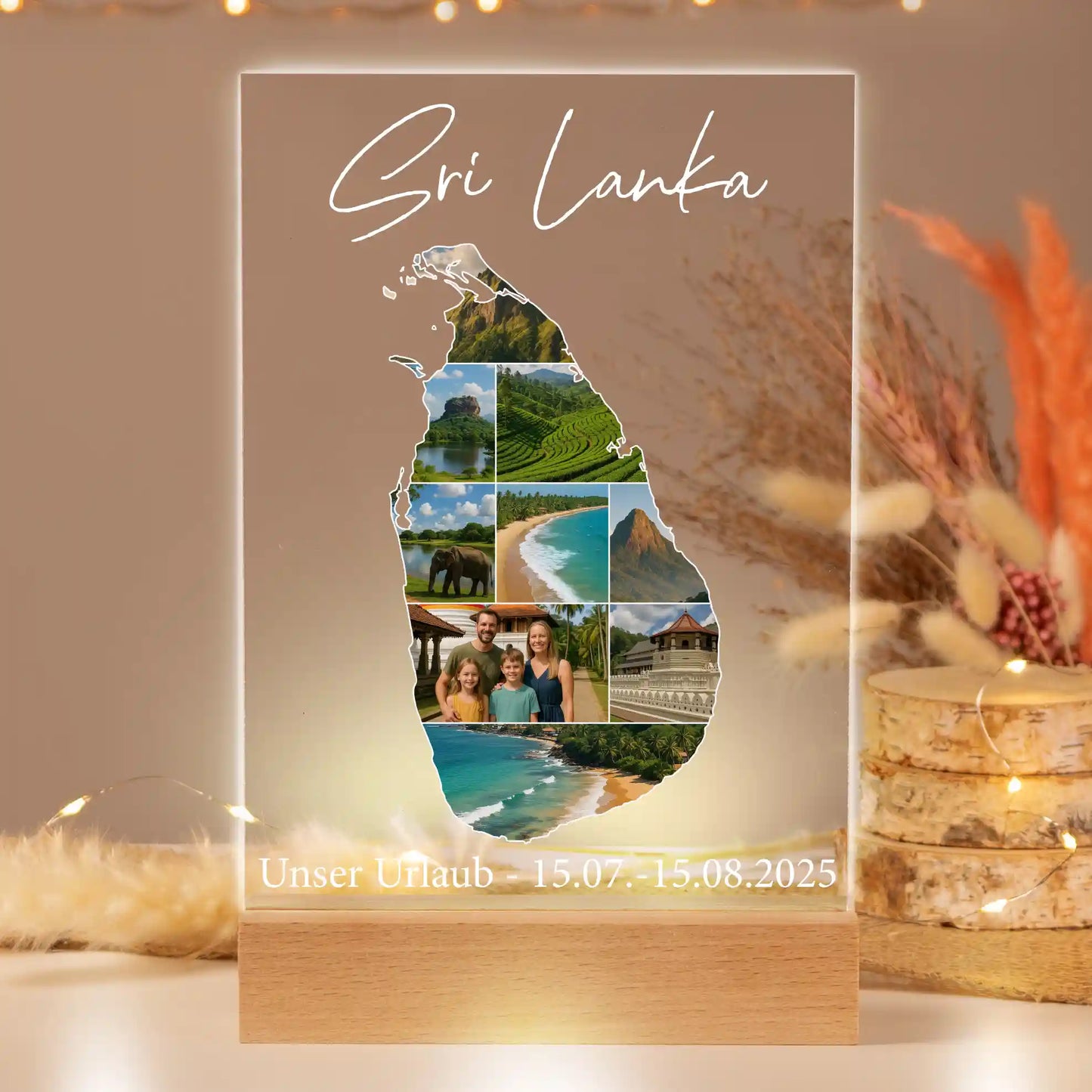 Personalisiertes Bild auf Acrylglas "Unser Urlaub"