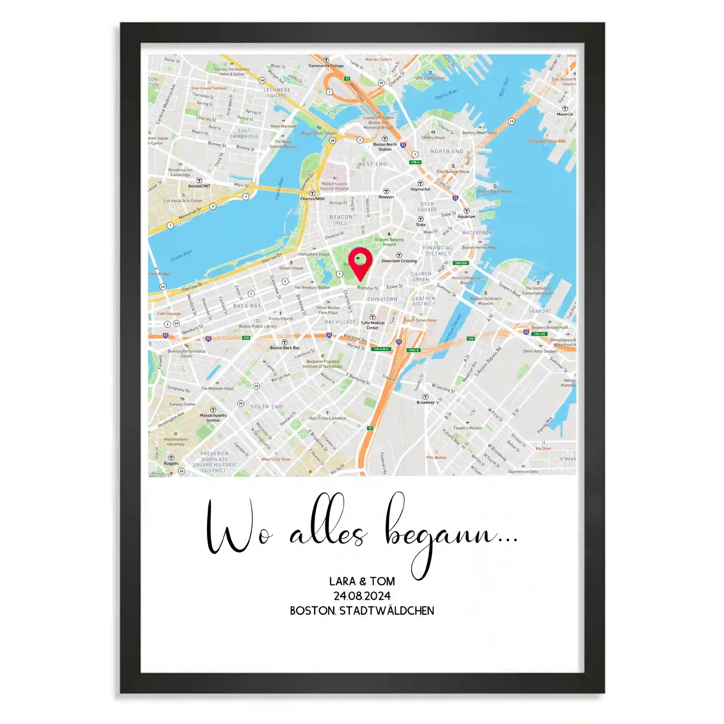 Personalisiertes Poster "Wo alles begann #1" | Deine Stadt - Deine Karte - Deine Liebe