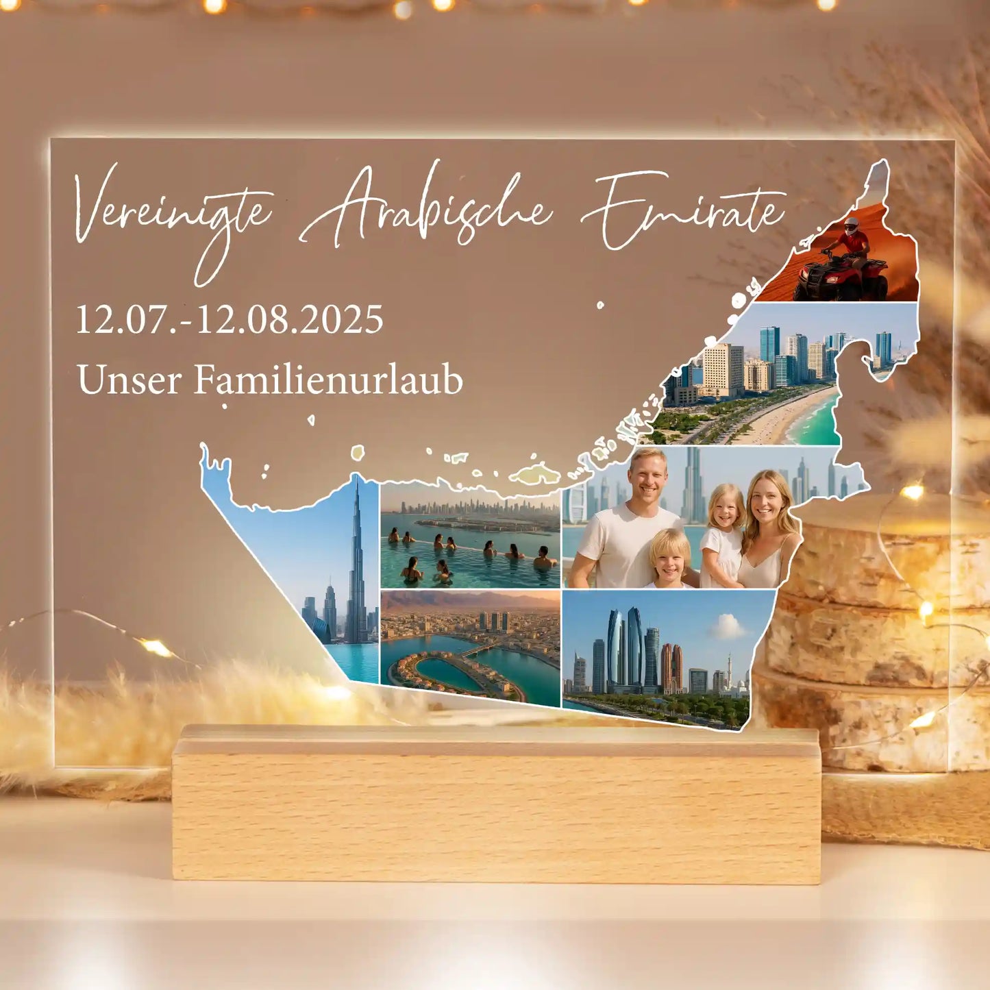 Personalisiertes Bild auf Acrylglas "Unser Urlaub"