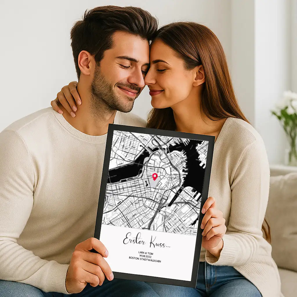 Personalisiertes Poster "Wo alles begann #1" | Deine Stadt - Deine Karte - Deine Liebe