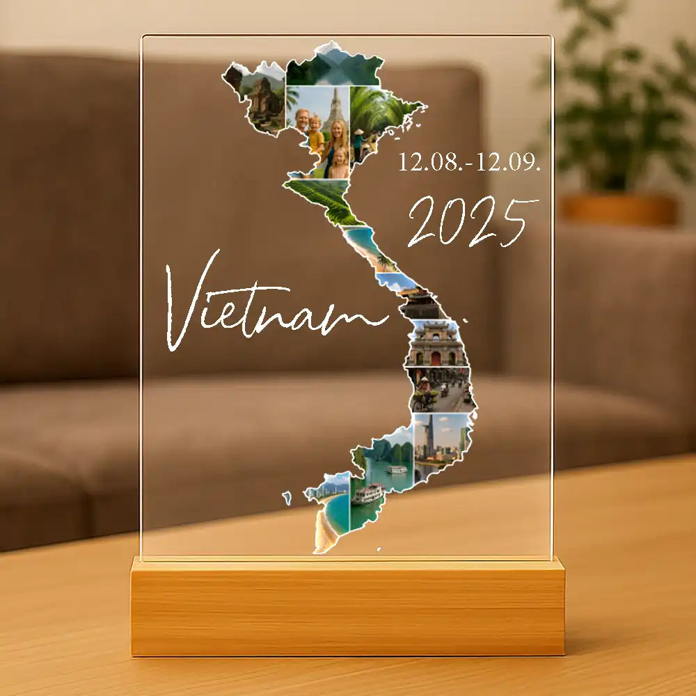 Personalisiertes Bild auf Acrylglas "Unser Urlaub"