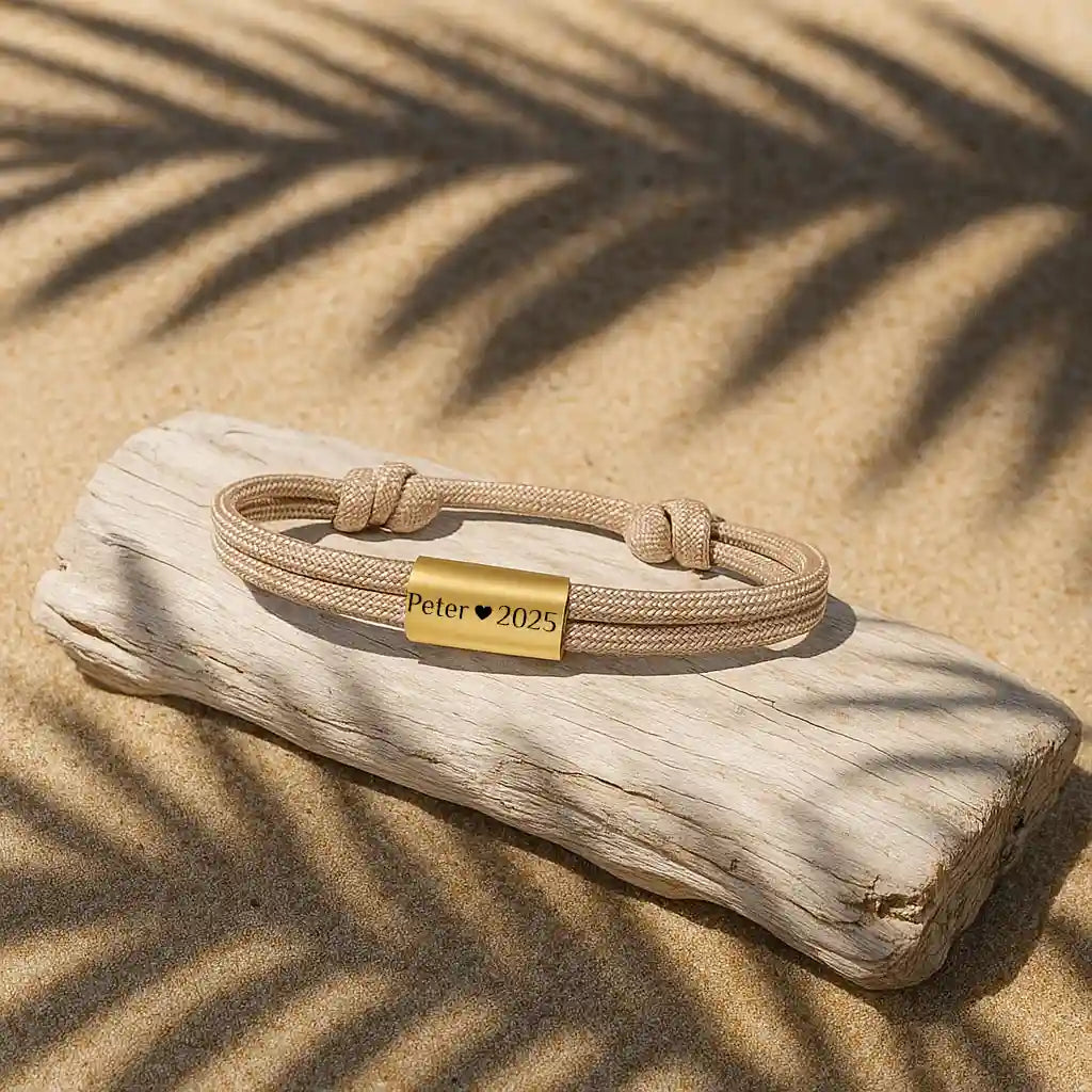 Für Herren & Damen: Segeltau Armband #1 mit Wunschgravur
