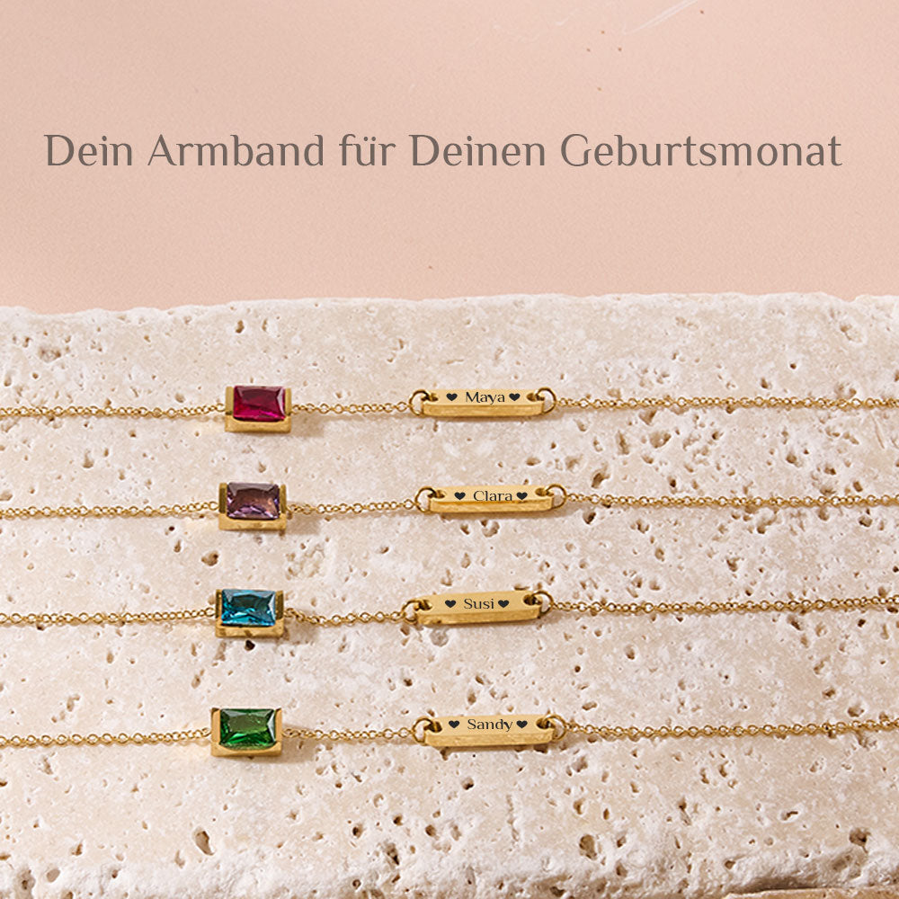 Gravur-Armband mit Geburtsstein | Dein Armband für Deinen Geburtsmonat