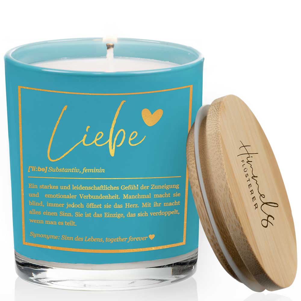 Duftkerze im Glas mit Spruch als Geschenk Nr. 1 "Definition" - Mittelgroß | Duft: Vanille | Farbe wählbar | goldene Schrift | Handgegossen in Bayern | 100% Sojawachs | 200 g Wachs | bis zu 50 h Brenndauer