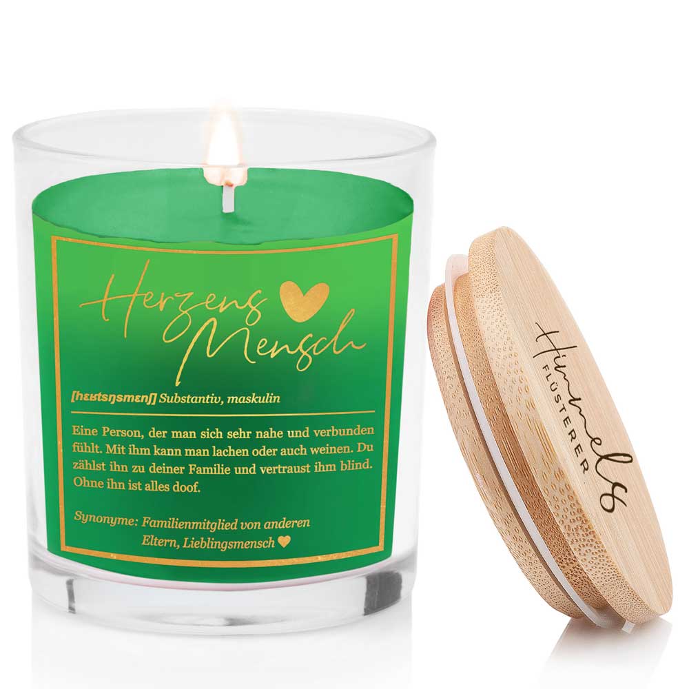 Duftkerze im Glas mit Spruch als Geschenk Nr. 1 "Definition" - Mittelgroß | Duft & Farbe wählbar | goldene Schrift | Handgegossen in Bayern | 100% Sojawachs | 200 g Wachs | 50 h Brenndauer