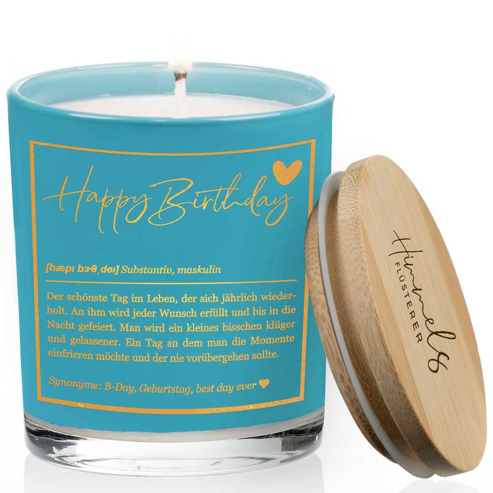 Duftkerze im Glas mit Spruch als Geschenk Nr. 1 "Definition" - Mittelgroß | Duft: Vanille | Farbe wählbar | goldene Schrift | Handgegossen in Bayern | 100% Sojawachs | 200 g Wachs | bis zu 50 h Brenndauer