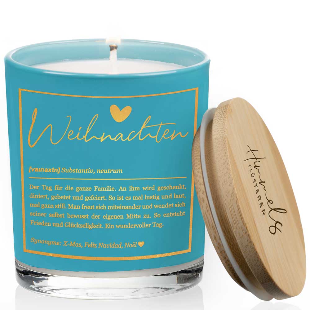 Duftkerze im Glas mit Spruch als Geschenk Nr. 1 "Definition" - Mittelgroß | Duft: Vanille | Farbe wählbar | goldene Schrift | Handgegossen in Bayern | 100% Sojawachs | 200 g Wachs | bis zu 50 h Brenndauer