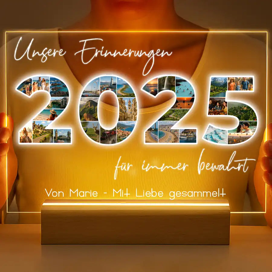 Personalisierte LED-Lampe aus Acrylglas "Fotocollage #3"