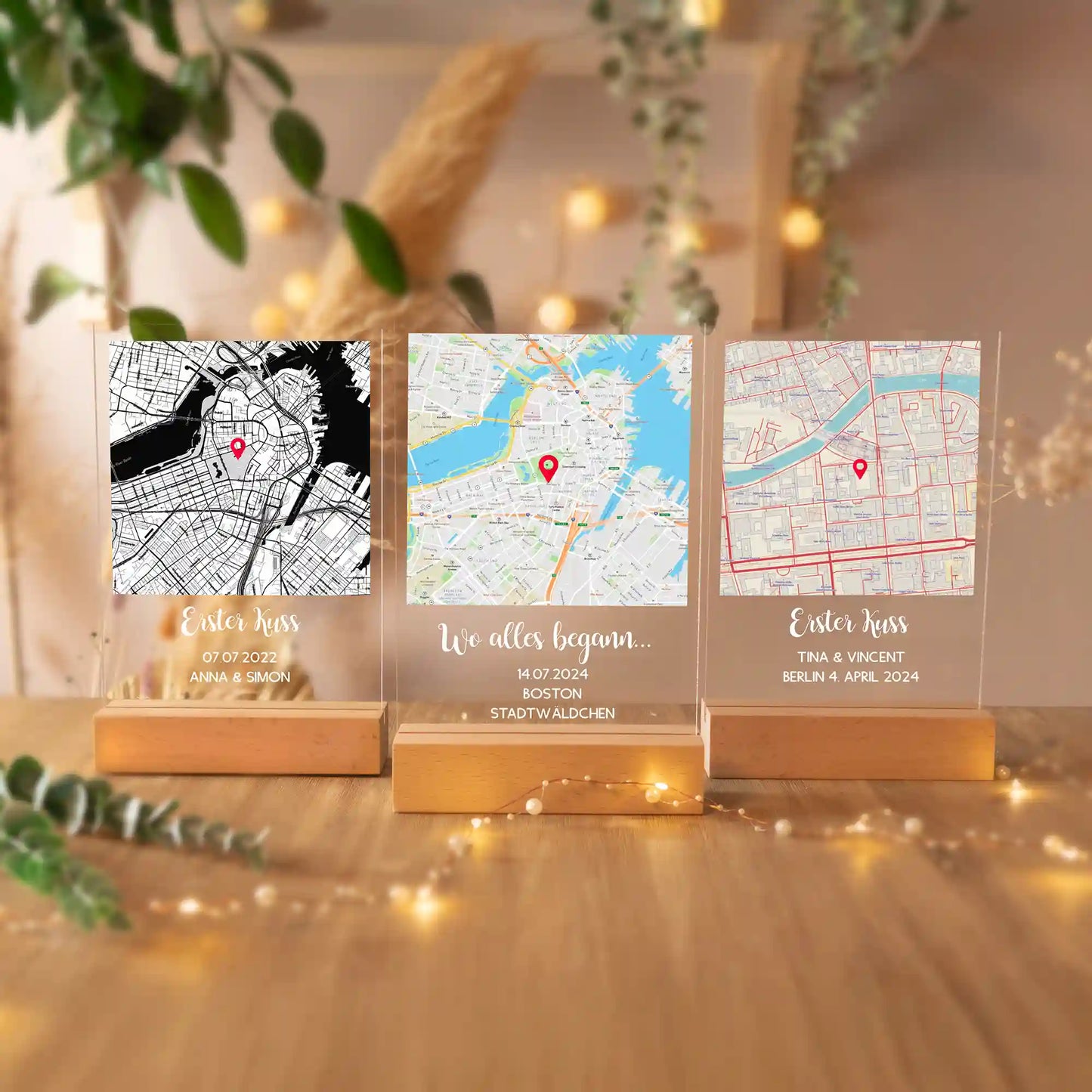 Personalisiertes Bild auf Acrylglas "Wo alles begann #1" | Deine Stadt - Deine Karte - Deine Liebe