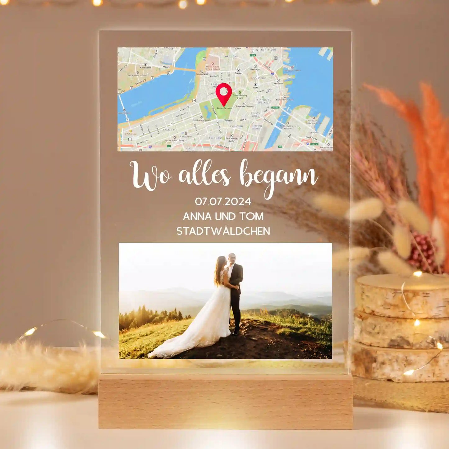 Personalisiertes Bild auf Acrylglas "Wo alles begann #3" | Deine Stadt - Deine Karte - Deine Liebe