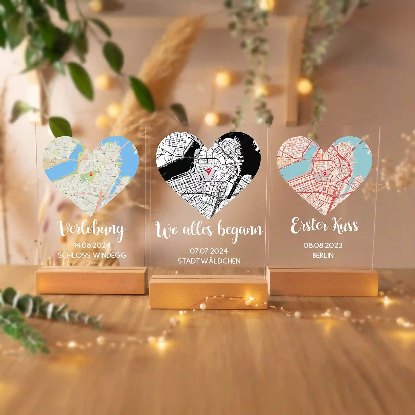 Personalisiertes Bild auf Acrylglas "Wo alles begann #2" | Deine Stadt - Deine Karte - Deine Liebe