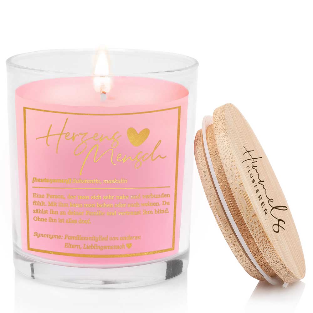 Duftkerze im Glas mit Spruch als Geschenk Nr. 1 "Definition" - Mittelgroß | Duft & Farbe wählbar | goldene Schrift | Handgegossen in Bayern | 100% Sojawachs | 200 g Wachs | 50 h Brenndauer