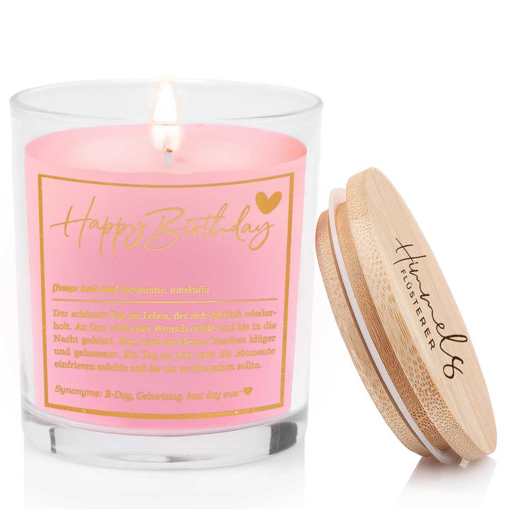 Duftkerze im Glas mit Spruch als Geschenk Nr. 1 "Definition" - Mittelgroß | Duft & Farbe wählbar | goldene Schrift | Handgegossen in Bayern | 100% Sojawachs | 200 g Wachs | 50 h Brenndauer