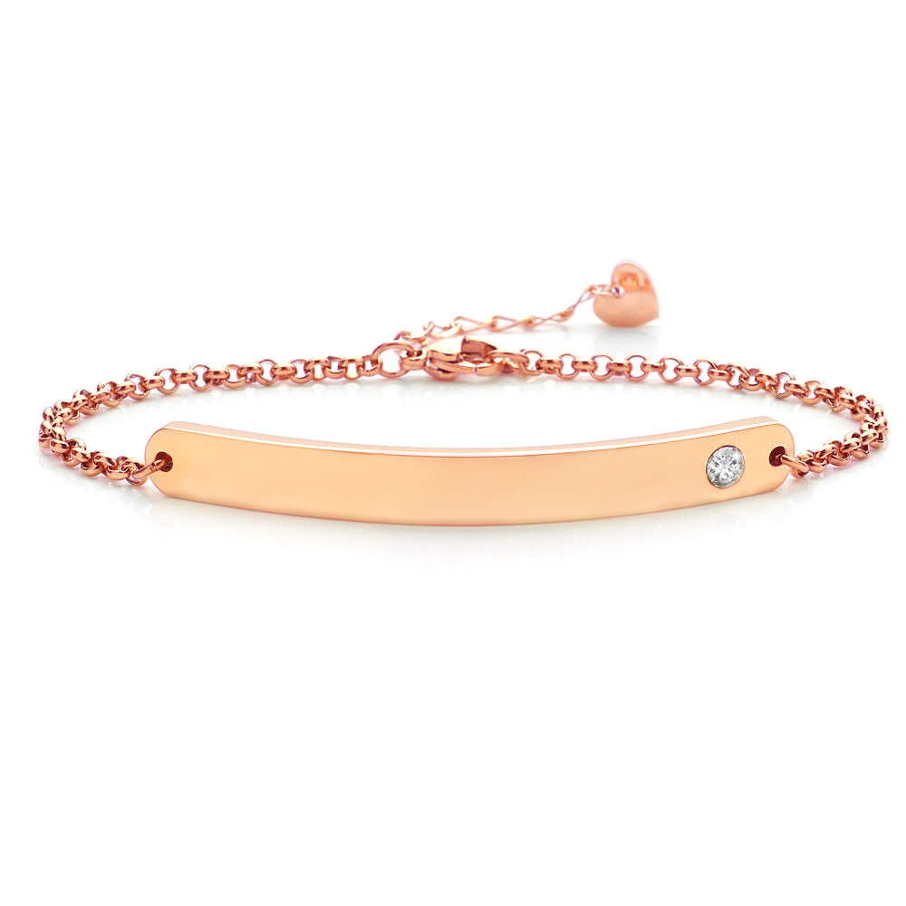 Armband mit individueller Wunschgravur & Kristall