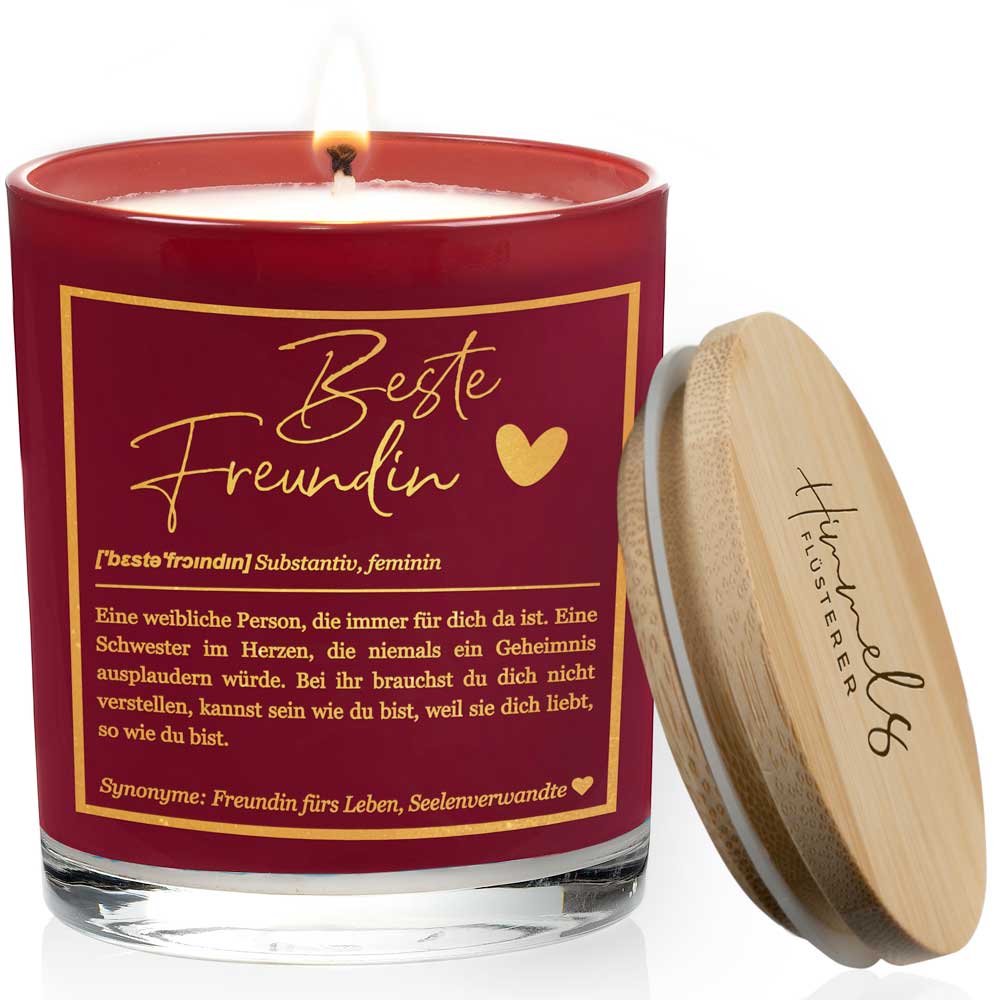 Duftkerze im Glas mit Spruch als Geschenk Nr. 1 "Definition" - Mittelgroß | Duft: Vanille | Farbe wählbar | goldene Schrift | Handgegossen in Bayern | 100% Sojawachs | 200 g Wachs | bis zu 50 h Brenndauer