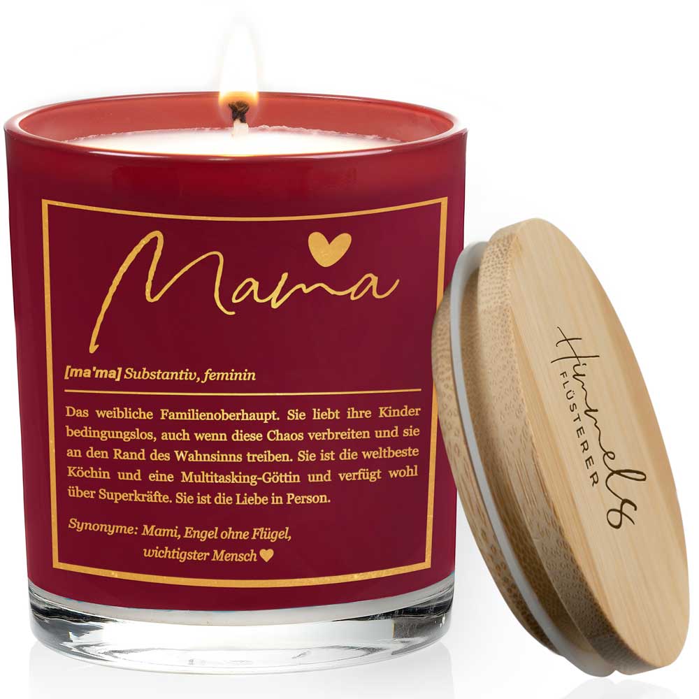 Duftkerze im Glas mit Spruch als Geschenk Nr. 1 "Definition" - Mittelgroß | Duft: Vanille | Farbe wählbar | goldene Schrift | Handgegossen in Bayern | 100% Sojawachs | 200 g Wachs | bis zu 50 h Brenndauer