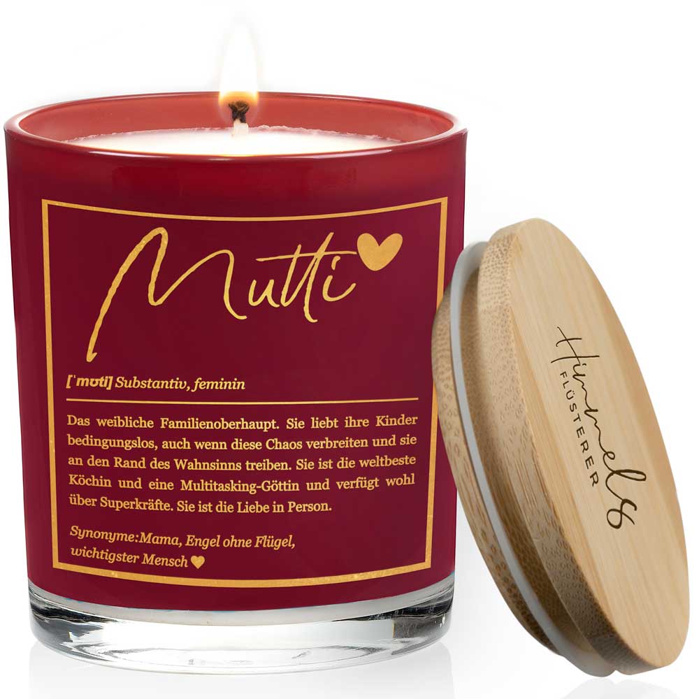 Duftkerze im Glas mit Spruch als Geschenk Nr. 1 "Definition" - Mittelgroß | Duft: Vanille | Farbe wählbar | goldene Schrift | Handgegossen in Bayern | 100% Sojawachs | 200 g Wachs | bis zu 50 h Brenndauer