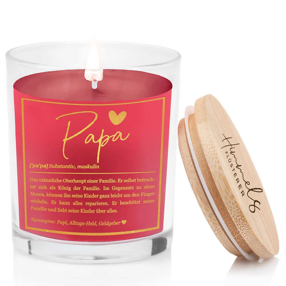 Duftkerze im Glas mit Spruch als Geschenk Nr. 1 "Definition" - Mittelgroß | Duft & Farbe wählbar | goldene Schrift | Handgegossen in Bayern | 100% Sojawachs | 200 g Wachs | 50 h Brenndauer