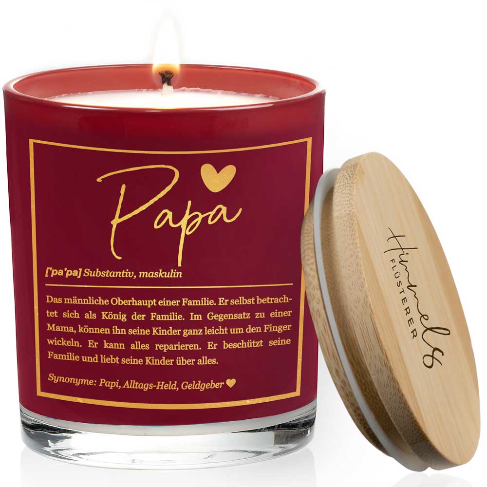 Duftkerze im Glas mit Spruch als Geschenk Nr. 1 "Definition" - Mittelgroß | Duft: Vanille | Farbe wählbar | goldene Schrift | Handgegossen in Bayern | 100% Sojawachs | 200 g Wachs | bis zu 50 h Brenndauer