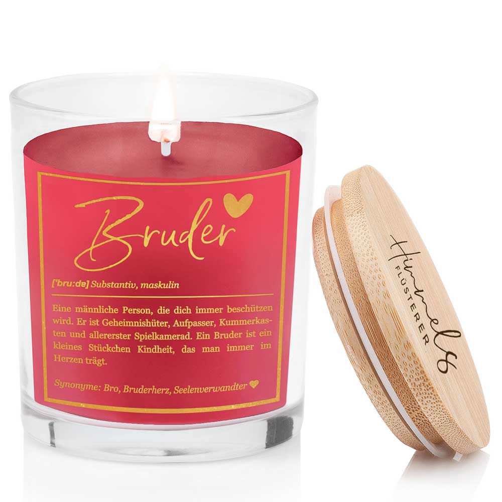 Duftkerze im Glas mit Spruch als Geschenk Nr. 1 "Definition" - Mittelgroß | Duft & Farbe wählbar | goldene Schrift | Handgegossen in Bayern | 100% Sojawachs | 200 g Wachs | 50 h Brenndauer