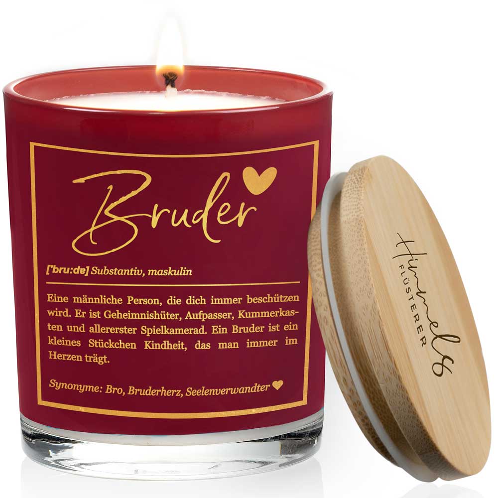 Duftkerze im Glas mit Spruch als Geschenk Nr. 1 "Definition" - Mittelgroß | Duft: Vanille | Farbe wählbar | goldene Schrift | Handgegossen in Bayern | 100% Sojawachs | 200 g Wachs | bis zu 50 h Brenndauer