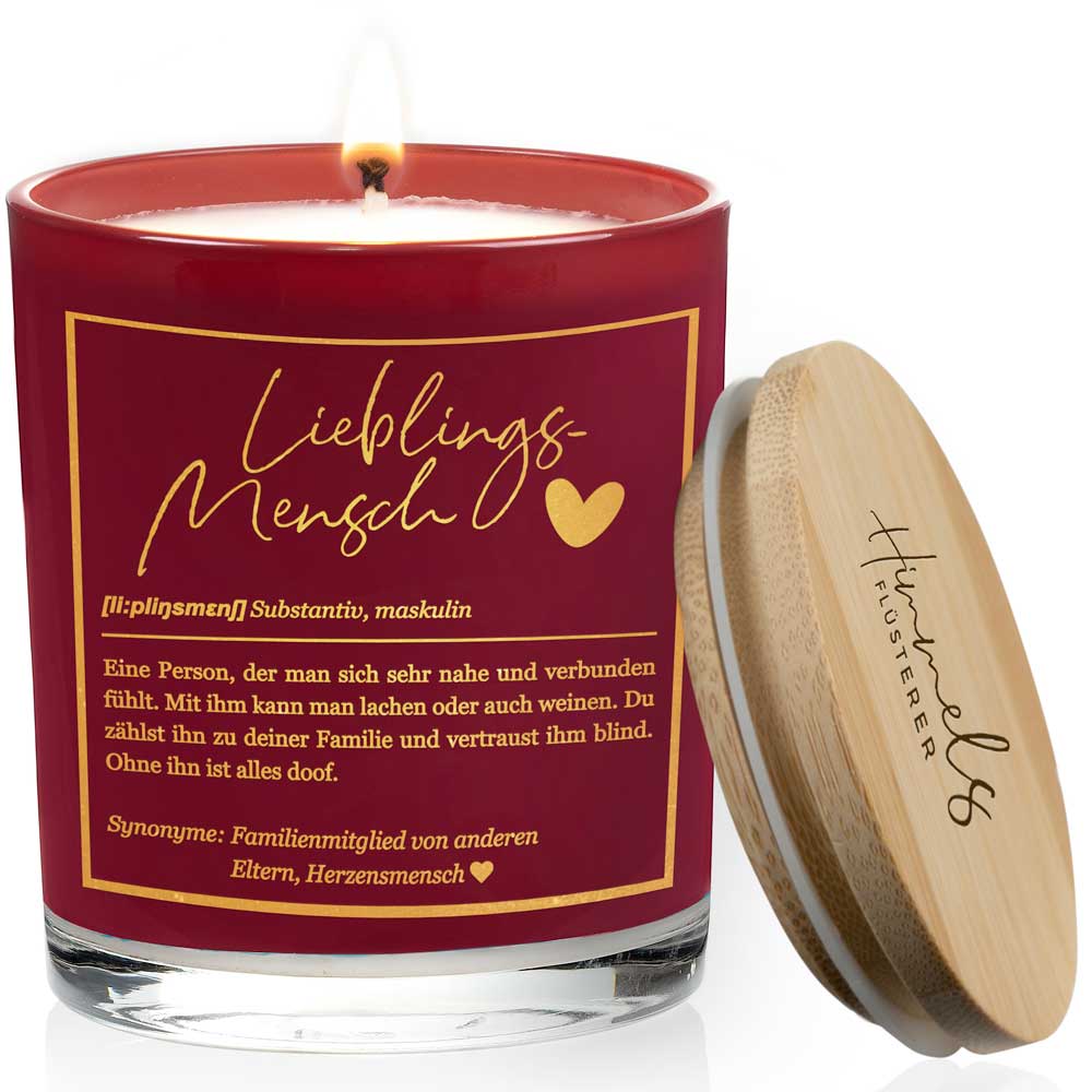 Duftkerze im Glas mit Spruch als Geschenk Nr. 1 "Definition" - Mittelgroß | Duft: Vanille | Farbe wählbar | goldene Schrift | Handgegossen in Bayern | 100% Sojawachs | 200 g Wachs | bis zu 50 h Brenndauer