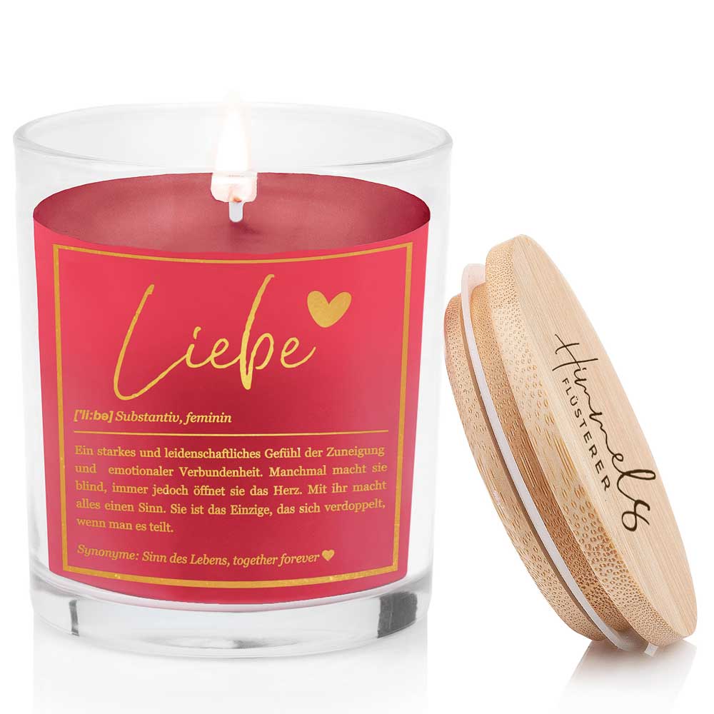 Duftkerze im Glas mit Spruch als Geschenk Nr. 1 "Definition" - Mittelgroß | Duft & Farbe wählbar | goldene Schrift | Handgegossen in Bayern | 100% Sojawachs | 200 g Wachs | 50 h Brenndauer