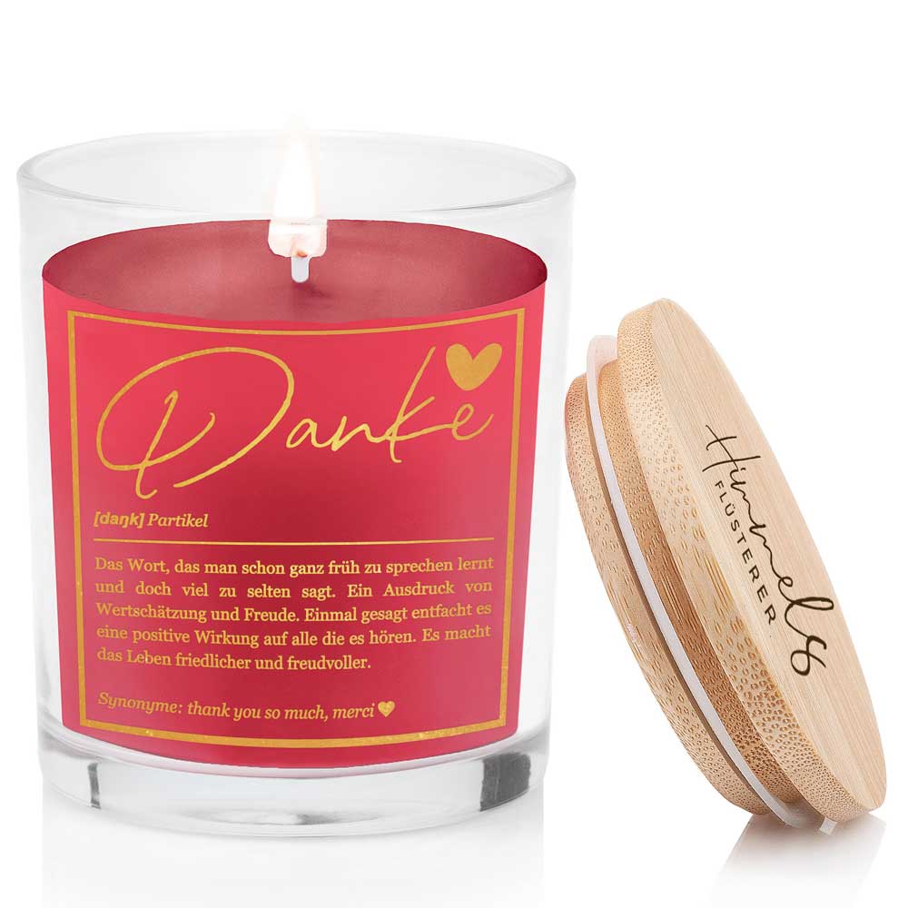 Duftkerze im Glas mit Spruch als Geschenk Nr. 1 "Definition" - Mittelgroß | Duft & Farbe wählbar | goldene Schrift | Handgegossen in Bayern | 100% Sojawachs | 200 g Wachs | 50 h Brenndauer