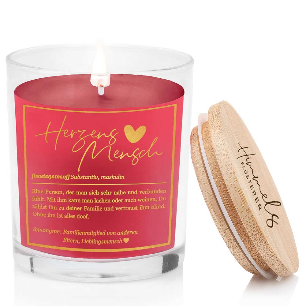 Duftkerze im Glas mit Spruch als Geschenk Nr. 1 "Definition" - Mittelgroß | Duft & Farbe wählbar | goldene Schrift | Handgegossen in Bayern | 100% Sojawachs | 200 g Wachs | 50 h Brenndauer