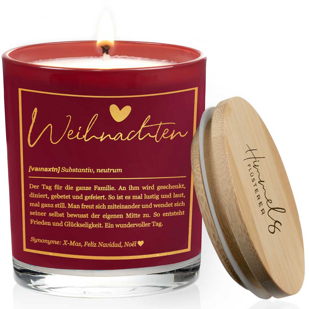 Duftkerze im Glas mit Spruch als Geschenk Nr. 1 "Definition" - Mittelgroß | Duft: Vanille | Farbe wählbar | goldene Schrift | Handgegossen in Bayern | 100% Sojawachs | 200 g Wachs | bis zu 50 h Brenndauer