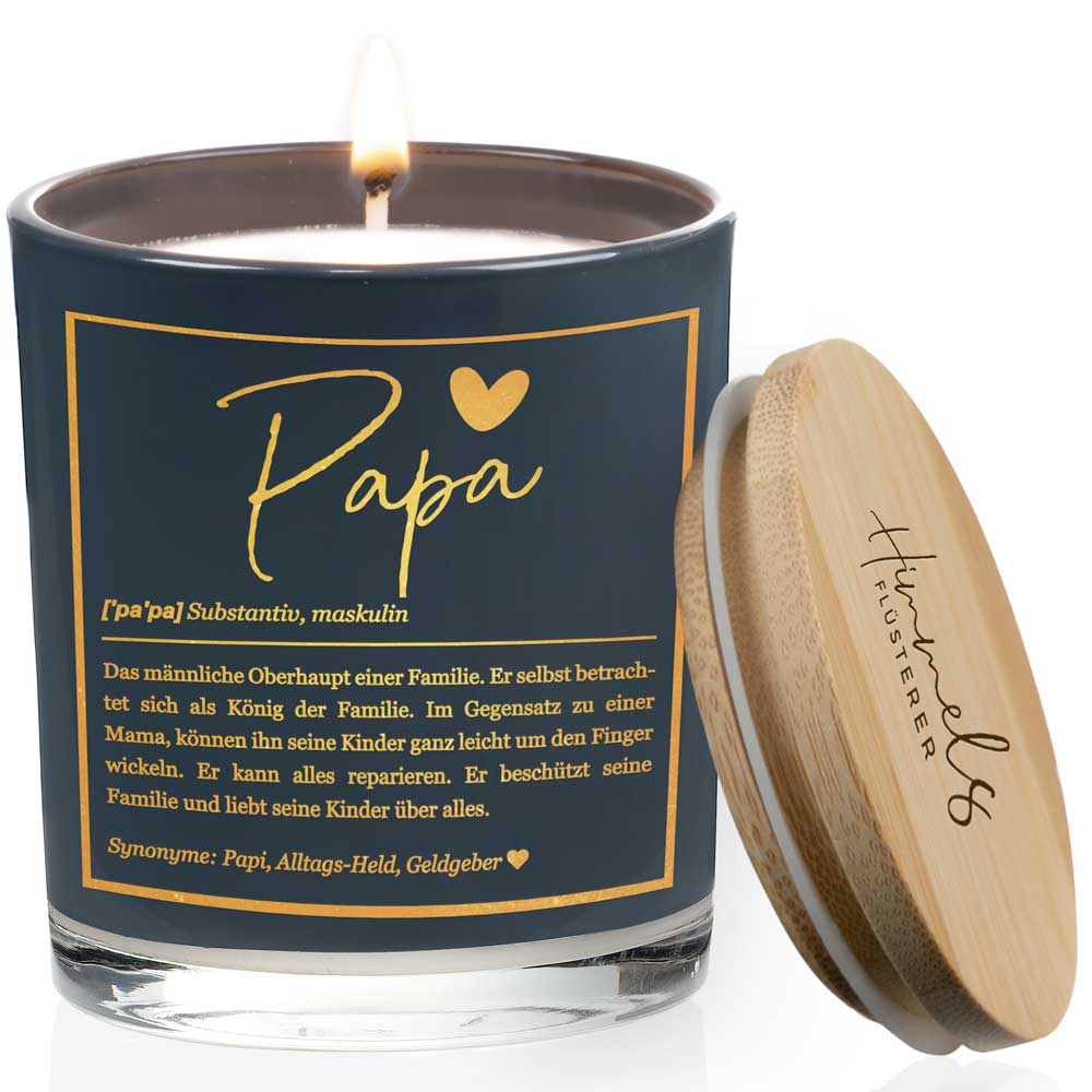 Duftkerze im Glas mit Spruch als Geschenk Nr. 1 "Definition" - Mittelgroß | Duft: Vanille | Farbe wählbar | goldene Schrift | Handgegossen in Bayern | 100% Sojawachs | 200 g Wachs | bis zu 50 h Brenndauer