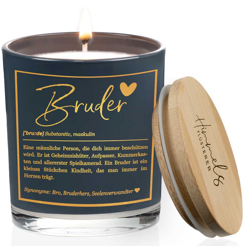 Duftkerze im Glas mit Spruch als Geschenk Nr. 1 "Definition" - Mittelgroß | Duft: Vanille | Farbe wählbar | goldene Schrift | Handgegossen in Bayern | 100% Sojawachs | 200 g Wachs | bis zu 50 h Brenndauer