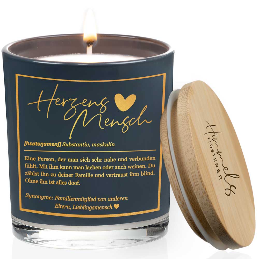 Duftkerze im Glas mit Spruch als Geschenk Nr. 1 "Definition" - Mittelgroß | Duft: Vanille | Farbe wählbar | goldene Schrift | Handgegossen in Bayern | 100% Sojawachs | 200 g Wachs | bis zu 50 h Brenndauer