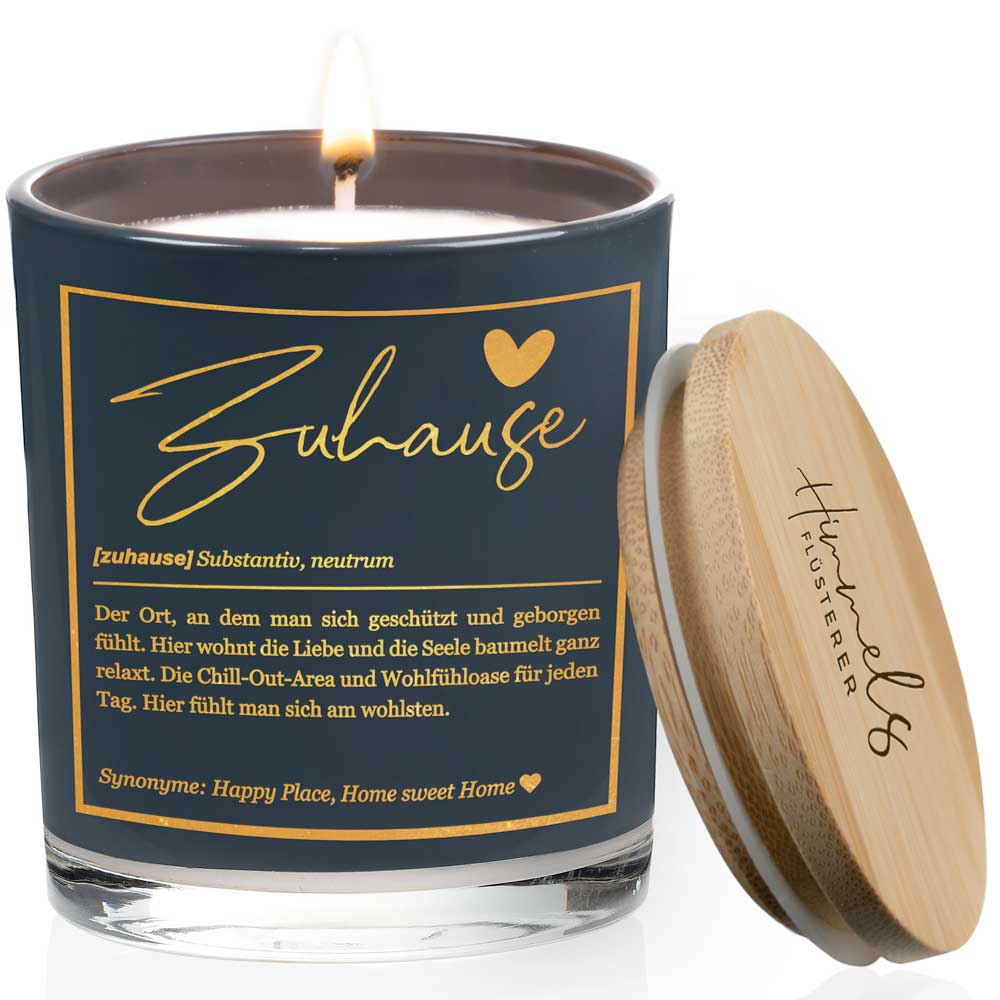 Duftkerze im Glas mit Spruch als Geschenk Nr. 1 "Definition" - Mittelgroß | Duft: Vanille | Farbe wählbar | goldene Schrift | Handgegossen in Bayern | 100% Sojawachs | 200 g Wachs | bis zu 50 h Brenndauer