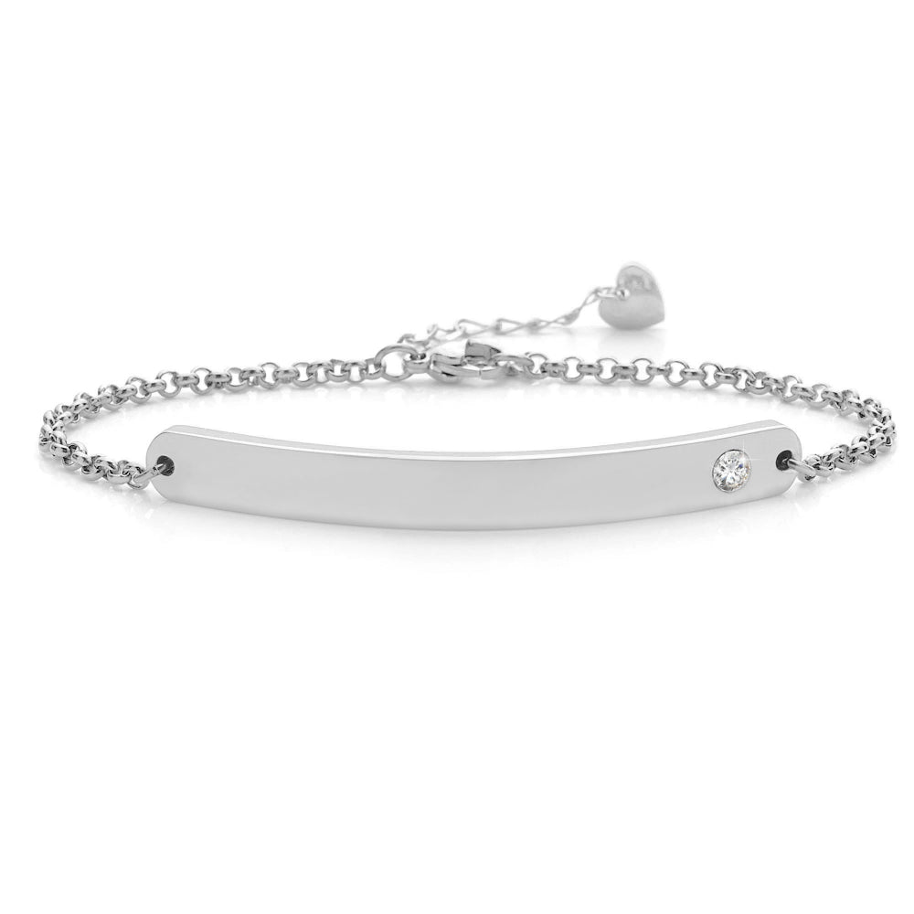 Armband mit individueller Wunschgravur & Kristall