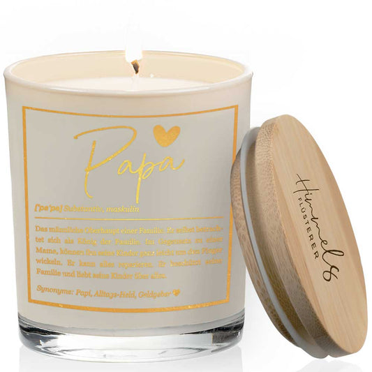 Duftkerze im Glas mit Spruch als Geschenk Nr. 1 "Definition" - Mittelgroß | Duft: Vanille | Farbe wählbar | goldene Schrift | Handgegossen in Bayern | 100% Sojawachs | 200 g Wachs | bis zu 50 h Brenndauer